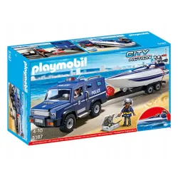 Playmobil 5187 полицейский внедорожник с моторной лодкой