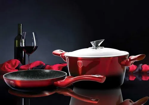 Garnki metallic 15 elementów Berlinger haus bh-1632 black burgundy line 1szt