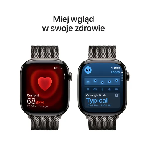 Apple Watch 11 GPS + Cellular 46mm koperta z tytanu (łupek) + bransoleta mediolańska rozmiar M/L (łupek)