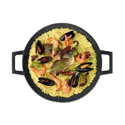 KELA Stella Nova 36 cm czarna - patelnia do paelli nieprzywierająca