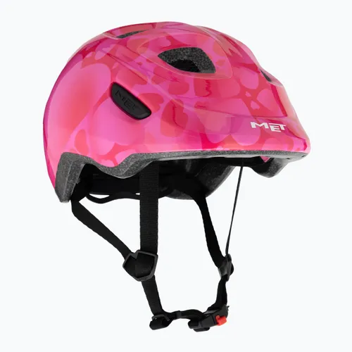 Kask rowerowy dziecięcy MET Hooray pink hearts glossy