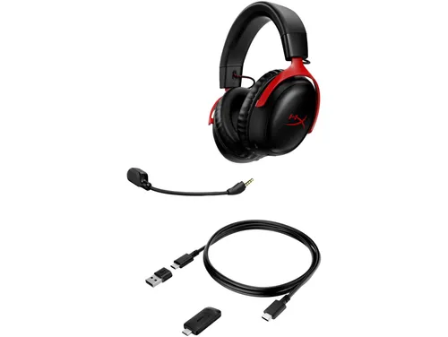 Słuchawki bezprzewodowe z mikrofonem HyperX Cloud III Wireless Nauszne Czarno-czerwony