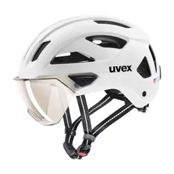 Kask rowerowy UVEX Stride Visor white matt/litemirror silver