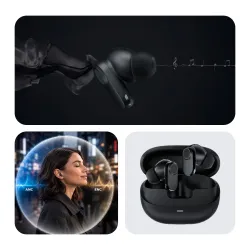 Słuchawki bezprzewodowe 3mk FitPods Dokanałowe Bluetooth 6.0 czarny