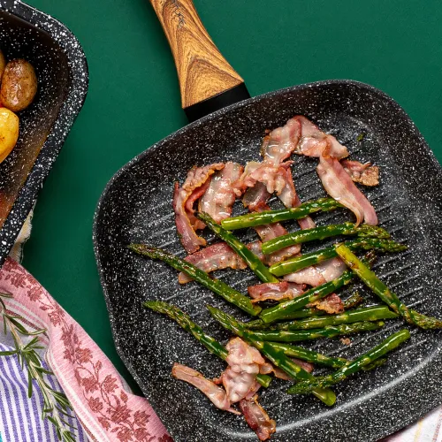 NAVA Nature 28 x 28 cm czarna - patelnia grillowa aluminiowa