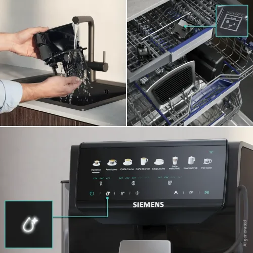 Ekspres Siemens EQ500 iAroma Piano Black TP555EM7 Szerokość 30,9cm