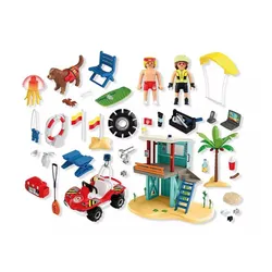 Playmobil Zestaw z figurkami My Life 71903 Wieża ratownicza i plażowy samochód buggy