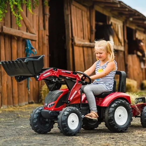 Traktor Na Pedały Dla Dzieci 3-6 Lat Do 50Kg Falk Valtra Przyczepa Łyżka Klakson