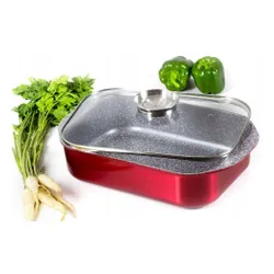Brytfanna Metallic RED 6,5L +dozownik GARNEK na prezent kuchenny pokrywa