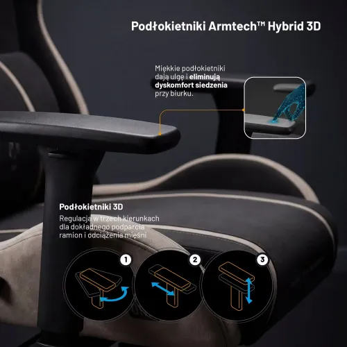 Fotel Diablo Chairs X-One 2.0 Normal Camel Black Gamingowy do 140kg Tkanina Czarno-Beżowy