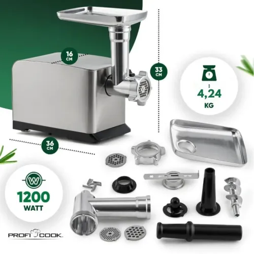 Мясорубка электрическая ProfiCook PC-FW 1272 1200W, 3 ситка