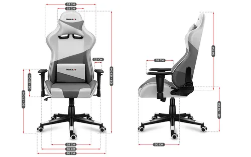 Fotel Huzaro Force 6.2 Mesh Gamingowy do 130kg Skóra ECO Tkanina Biały