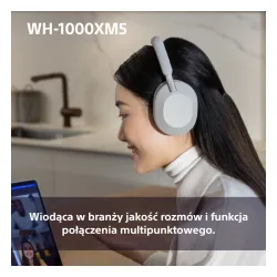 Słuchawki bezprzewodowe Sony WH-1000XM5 ANC Nauszne Bluetooth 5.2 Smoky Pink