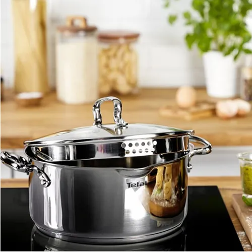 Zestaw garnków TEFAL Duetto+ G732SA55 Stal nierdzewna 18/10 Indukcja Możliwość mycia w zmywarce (10 elementów)