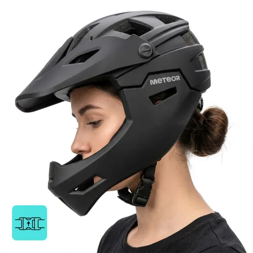 Kask rowerowy full-face METEOR Hydra S 51-55 cm czarny