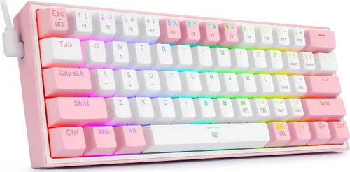 Klawiatura mechaniczna Redragon K617 Fizz RGB Biało-różowy