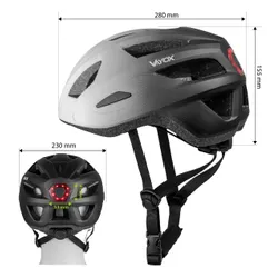 Kask rowerowy VAYOX Active VA0424WBL Biało-czarny MTB z lampką (rozmiar L)