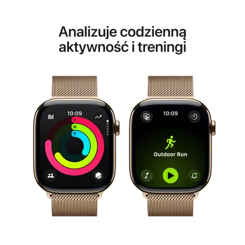 Apple Watch 11 GPS + Cellular 46mm koperta z tytanu (złoty) + bransoleta mediolańska rozmiar M/L (złoty)