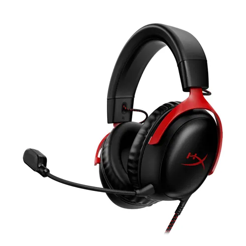 Проводные наушники с микрофоном HyperX Cloud III-черный и красный