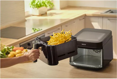 Air Fryer Frytkownica beztłuszczowa SENCOR SFR 6900BK 6.5l z 12 automatycznymi programami i okienkiem do obserwacji postępów
