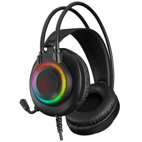 Słuchawki przewodowe z mikrofonem Rampage RM-K27 X-Jammer Nauszne Czarny