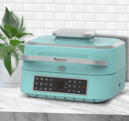 Air Fryer Frytkownica beztłuszczowa TURBOTRONIC TT-AG700 Turkusowy 5.5l cyfrowy panel sterowania