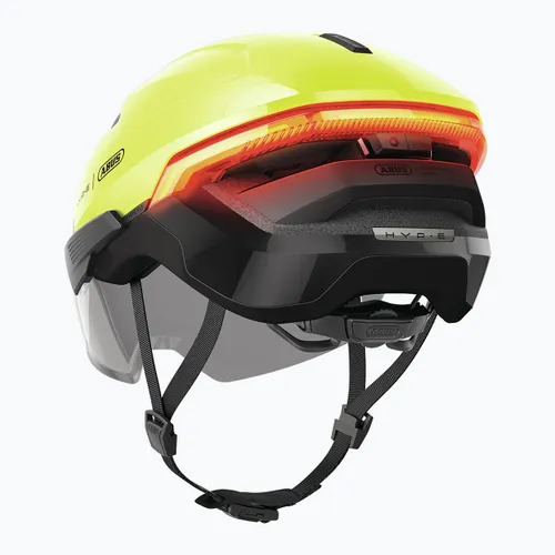 Kask rowerowy z kierunkowskazami ABUS Hyp-e Ace signal yellow