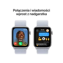 Apple Watch SE 2gen GPS koperta 44mm z aluminium Srebrny opaska sportowa Błękitny obłok