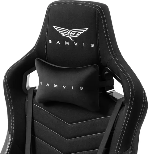 Fotel GAMVIS Elite 2.0 XL Basic Czarny (białe elementy)