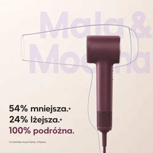 Suszarka do włosów SkinVibe Nova PlasmaGo Zimny nawiew 1100W 2 prędkości 4 temperatury Eggplant