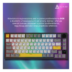 Klawiatura AJAZZ AK820 Pro RGB Hot Swap Flying Fish Switch Czarno-szaro-żółty