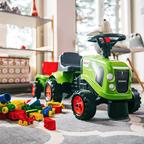 Falk Traktorek Baby Claas Zielony z Przyczepką + akc. od 1-3 lat