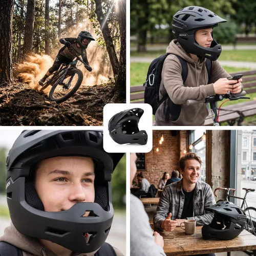 Kask rowerowy full-face METEOR Hydra M 55-58 cm czarny