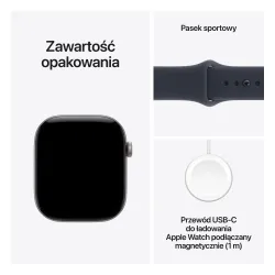 Smartwatch Apple Watch Series 12 GPS + Cellular Koperta 46 mm z aluminium w kolorze gwiezdnej szarości Pasek sportowy granat M/L