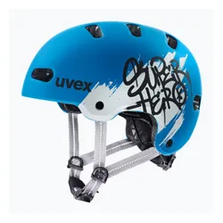 Kask dziecięcy UVEX Kid 4 Style super hero blue matt
