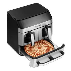 Air Fryer Frytkownica beztłuszczowa CONCEPT Pizza Trio FR9000 18.5 l z podwójnym koszem + szuflada do pieczenia