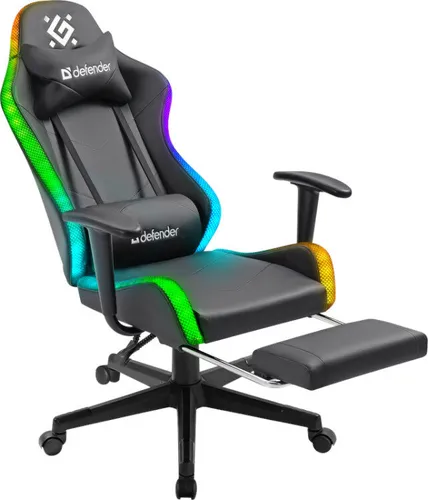 Fotel DEFENDER Watcher RGB Czarny