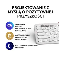 Klawiatura membranowa Logitech Pebble Keys 2 K380s - biały