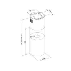 Okap Globalo Lobelio Isola 39.1 Inox