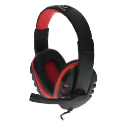 Słuchawki przewodowe z mikrofonem Rebeltec Rohan Nauszne Czarno-czerwony