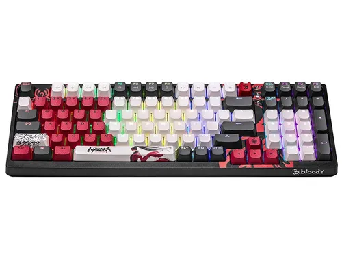 Klawiatura gamingowa A4Tech Bloody S98 Naraka BLMS Red Plus przewodowa mechaniczna podświetlana biało-czarna