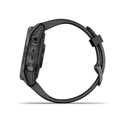 Смарт-часы Garmin FENIX 7S Sapphire Solar титановый угольно-серый DLC с силиконовым ремешком (010-02539-25)