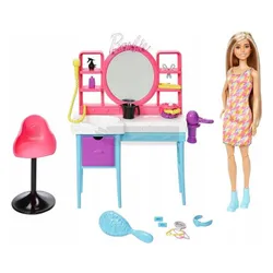 LALKA BARBIE Totally Hair SALON FRYZJERSKI z lalką HKV00