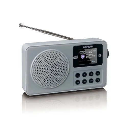 Radioodbiornik Lenco PDR-034GY Radio FM DAB+ Bluetooth Szary
