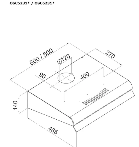 Okap Amica OSC5231W Biały