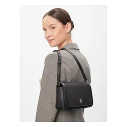 Geanta de mână Tommy Hilfiger Th Essential S Flap Crossover AW0AW15700 Negru