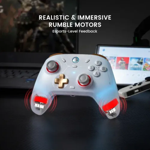 Pad GameSir HRG1011 Cyclone 2 Bundle White do PC Nintendo Switch iOS Android Bezprzewodowy Biały