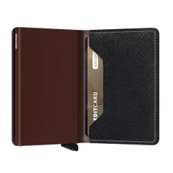 Slimwallet Secrid Saffiano-brown Küçük RFID Cüzdanı