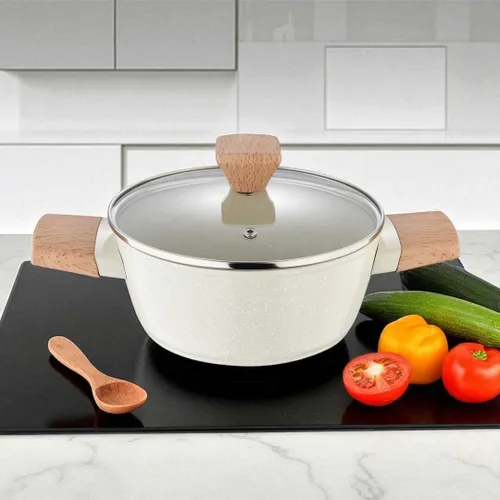 Garnek Marmurkowy 20Cm Z Pokrywą Bergner Bg-34745 Naturally