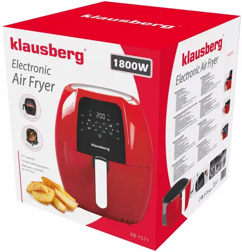 Air Fryer Frytkownica beztłuszczowa KLAUSBERG KB-7571 Czerwony 7.7l 7 automatycznych programów